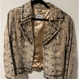 Pamela McCoy genuine leather jacket with embellishments